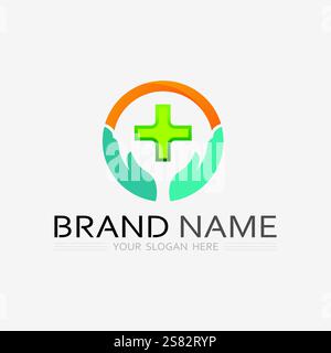 health protection with shield logo design vector template for medical or insurance company-vector Stock Vector