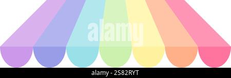 Rainbow striped party canopy awning for building facade in vector Stock Vector