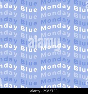 Blue Monday. The most depressing day of the year. Minimalist banner. Vector illustration, flat design Stock Vector