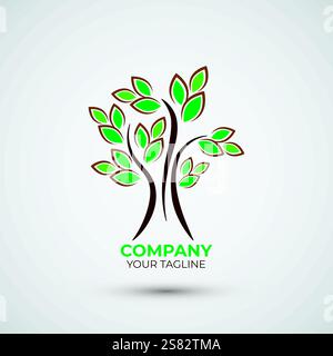 Creative and unique tree logo design template Stock Vector