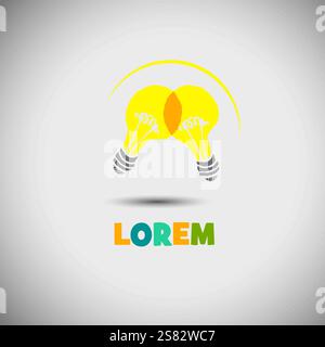 lamp icon logo. hand drawn. Not AI, Vector illustration Stock Vector