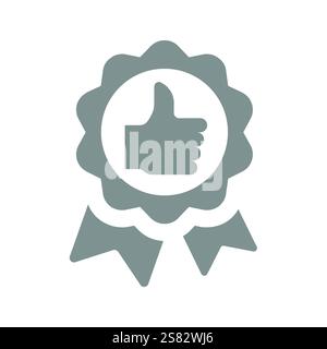 People choice, recommended product vector. Award ribbon badge and thump up, customer's choice icon. Stock Vector