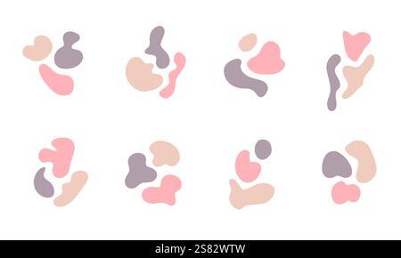 Set of abstract trendy blotch background Stock Vector