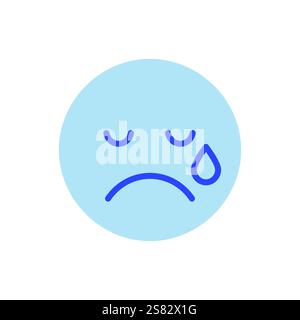 Blue Monday. The most depressing day of the year. Sad character. Vector illustration, flat design Stock Vector