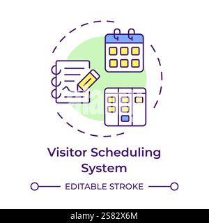 Visitor scheduling system multi color concept icon Stock Vector