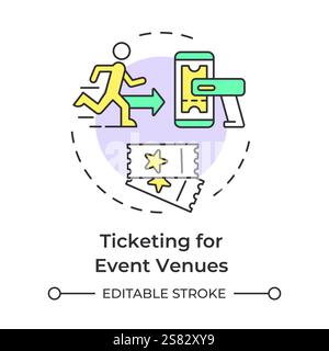 Event venues ticketing multi color concept icon Stock Vector
