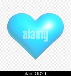 3d blue vector heart icon isolated Stock Vector