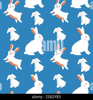 Happy easter bunny patterns for holiday design and decoration. Stock Vector