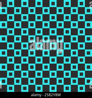 Y2K inspired square pattern with a seamless grid layout, perfect for modern backgrounds, wallpapers, and digital projects. High quality vector illustr Stock Vector