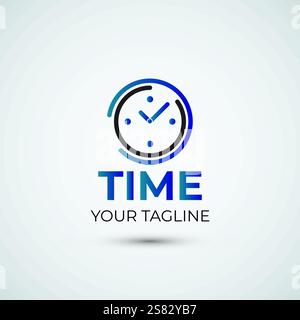 Time clock logo design template Stock Vector