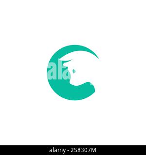 Cat Letter C Logo Design. Pet Shop Logo Design Stock Vector