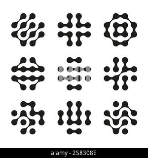 Metaball Geometric shapes collection Stock Vector