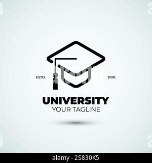 Graduation hat education and book logo design template Stock Vector