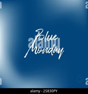 Blue Monday. The most depressing day of the year. Minimalist banner. Vector illustration, flat design Stock Vector