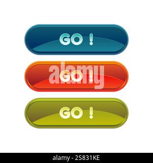 Colorful set of web buttons Stock Vector