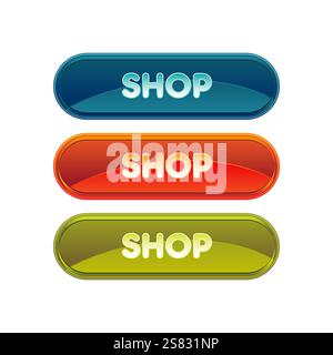 Colorful set of web buttons Stock Vector