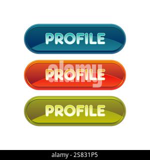 Colorful set of web buttons Stock Vector
