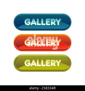 Colorful set of web buttons Stock Vector