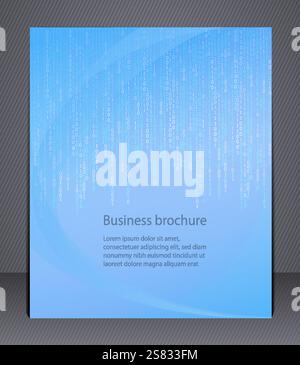 Blue brochure template design.Vector  layout brochures, digital matrix Stock Vector