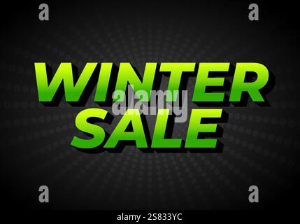 Winter sale. Text effect design for social media promotion ads Stock Vector