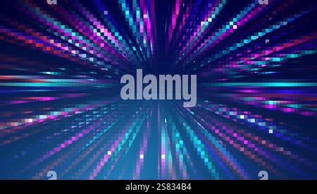 Futuristic burst of light rays with multicolored hues Stock Vector