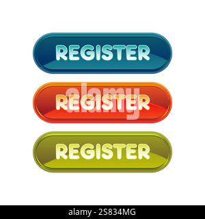 Colorful set of web buttons Stock Vector