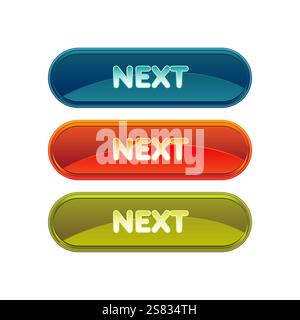 Colorful set of web buttons Stock Vector