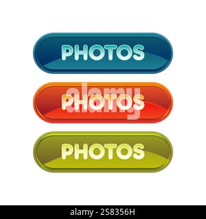 Colorful set of web buttons Stock Vector