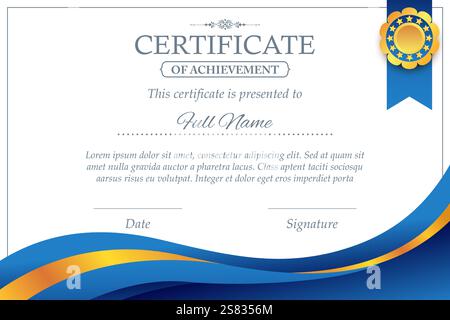 illustration of elegant luxury Certificate template for print design Stock Vector