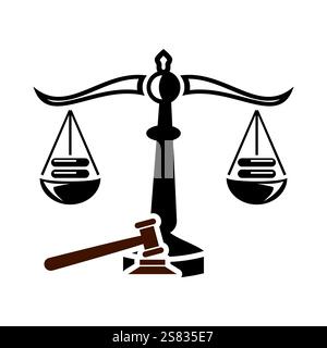 law firm icon logo design template Stock Vector