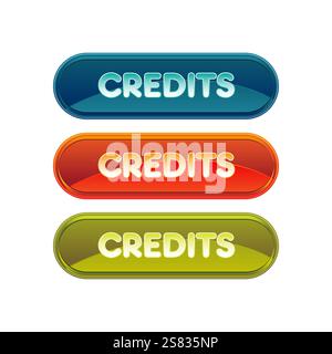Colorful set of web buttons Stock Vector