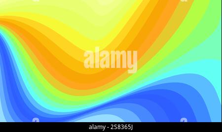 Abstract background with multicolor wavy stripes. Retro vector graphic pattern. CMYK colors Stock Vector