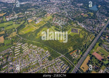 Aerial view, Rungenberghalde with night sign, Buer, Gelsenkirchen, Ruhr ...