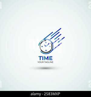 Fast time clock logo design template Stock Vector