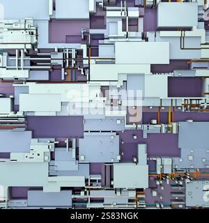3d render, illustration of motherboard, silicon components, chip, big data, futuristic abstract concept of internet and information technology. Techno Stock Photo