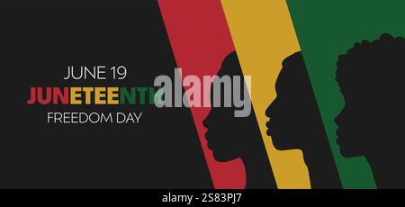 Juneteenth Emancipation Day. African American Independence Day. Juneteenth holiday banner Stock Vector