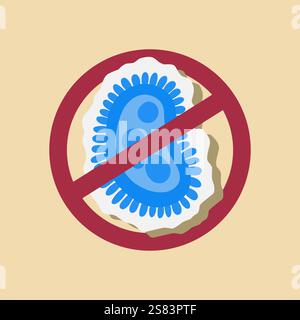 Bacteria with a prohibition sign. Germs and viruses, bacterial ...