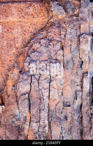 Deeply pitted and rusted metal for backgrounds Stock Photo