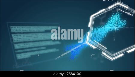 Image of chemical formula over data processing and dna strand Stock Photo