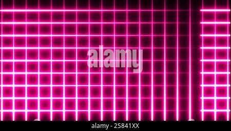 Glowing pink grid image over dark background Stock Photo