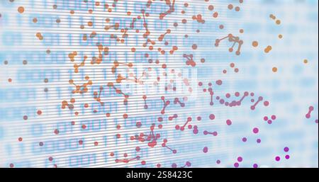 Image of binary coding data processing over networks of connections Stock Photo