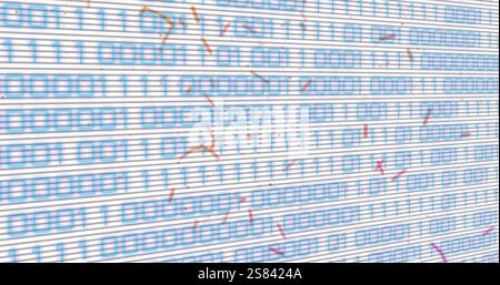 Image of binary coding data processing over networks of connections Stock Photo