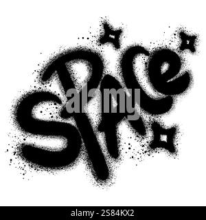 graffiti Space text sprayed in black over white. Stock Vector