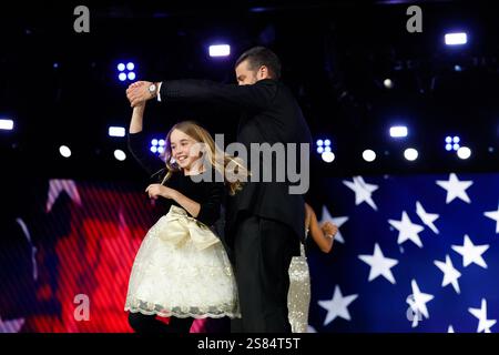 President Donald Trump dances on stage after speaking during a midterm ...