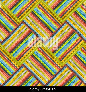 Seamless pattern with rhombus made of stripes and lines Stock Vector