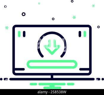 Icon for download, process Stock Vector