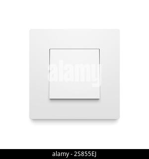 White light switch isolated on white background. 3d illustration. Stock Photo