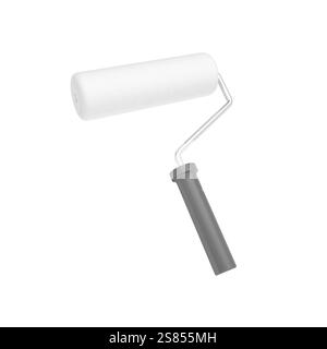 Paint roller isolated on white background. Clean. 3d illustration. Stock Photo