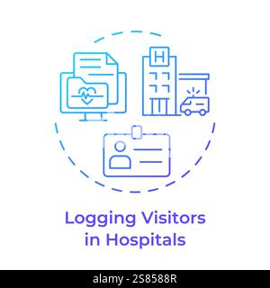 Hospital visitors logging blue gradient concept icon Stock Vector