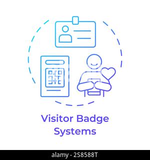 Visitor badge systems blue gradient concept icon Stock Vector